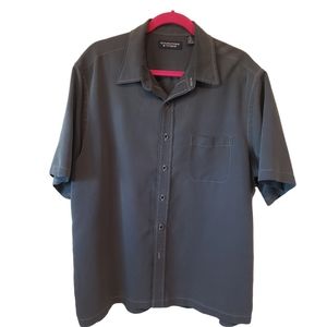 Roundtree & Yorke Men's Shirt XL Gray 65% Modal 35% Polyester